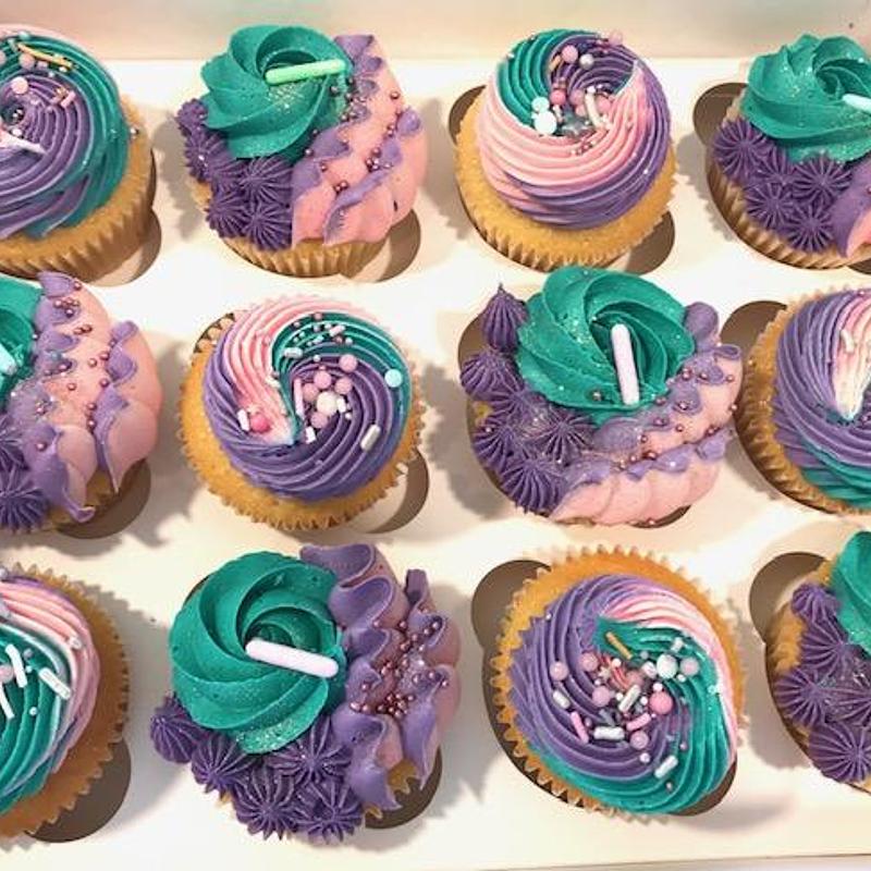 Mermaid Coloured Cupcakes (minimum 48 hours notice)